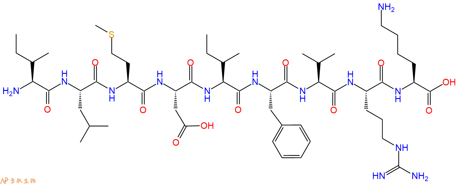 专肽生物产品H2N-Ile-Leu-Met-Asp-Ile-Phe-Val-Arg-Lys-OH