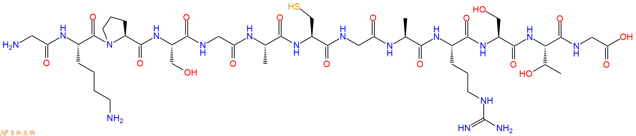 专肽生物产品H2N-Gly-Lys-Pro-Ser-Gly-Ala-Cys-Gly-Ala-Arg-Ser-Thr-Gly-OH