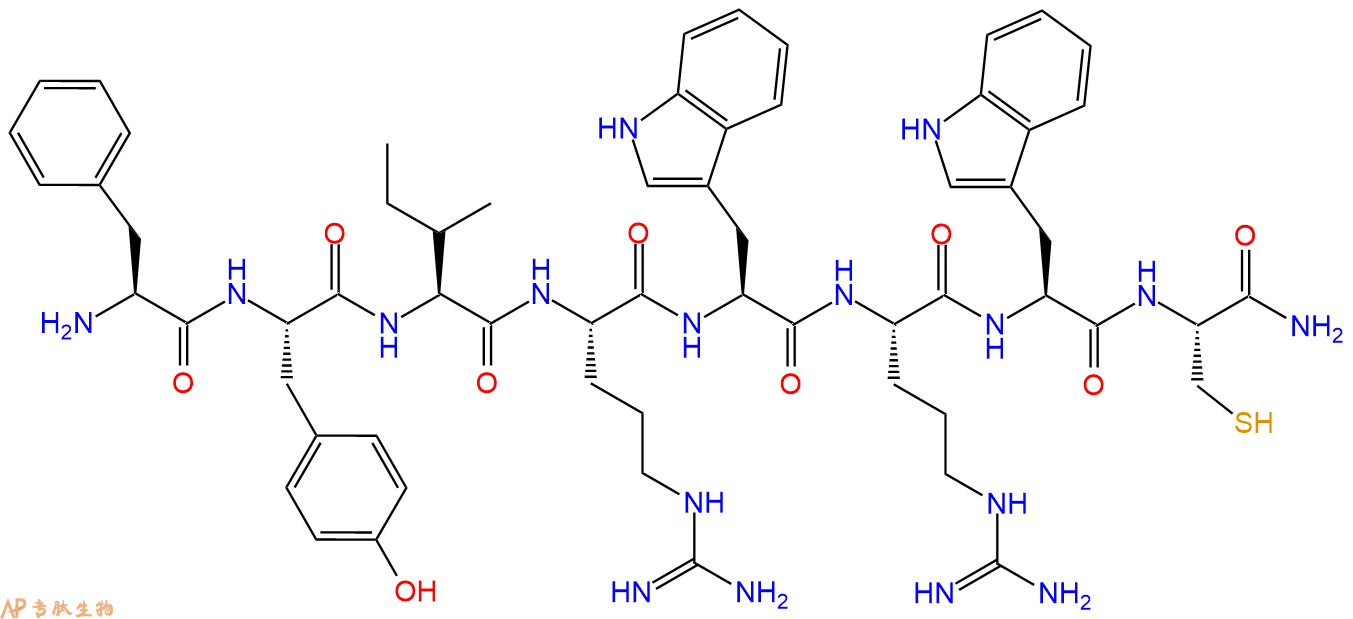 专肽生物产品H2N-Phe-Tyr-Ile-Arg-Trp-Arg-Trp-Cys-CONH2