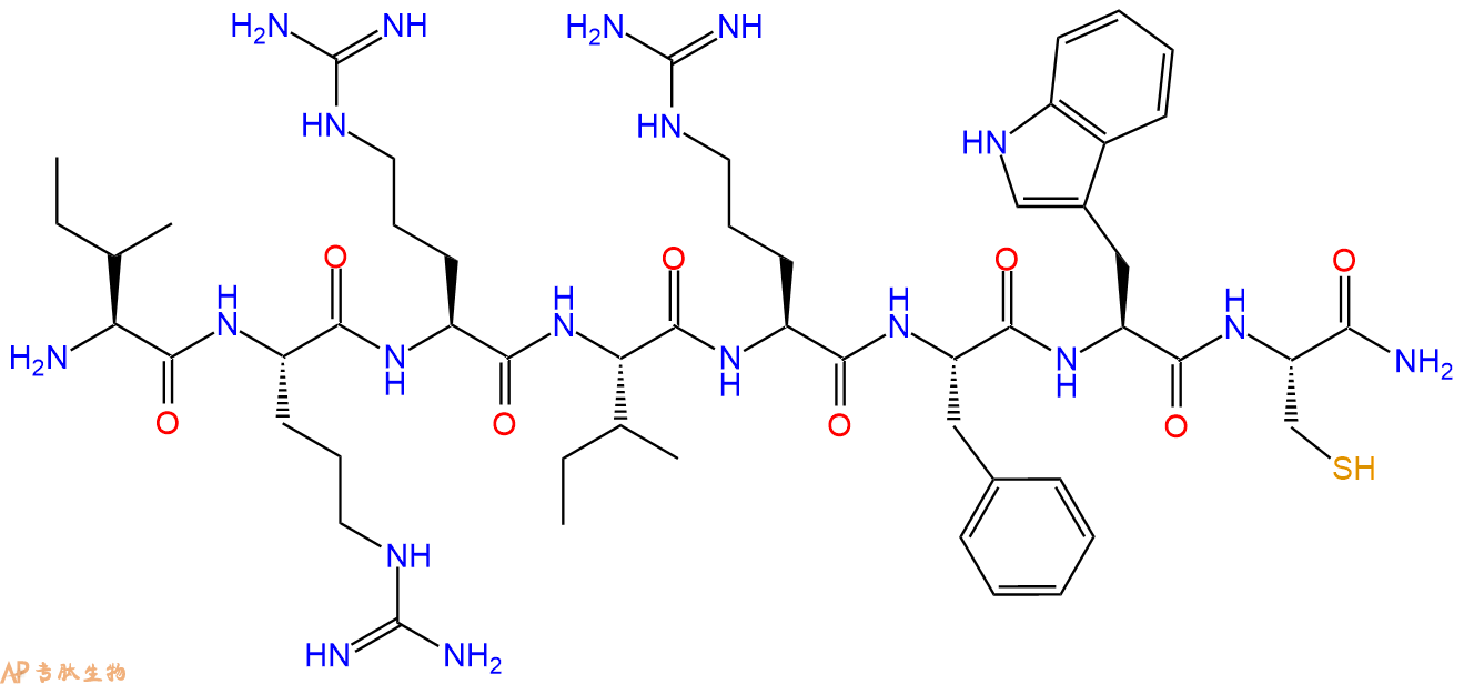 专肽生物产品H2N-Ile-Arg-Arg-Ile-Arg-Phe-Trp-Cys-CONH2