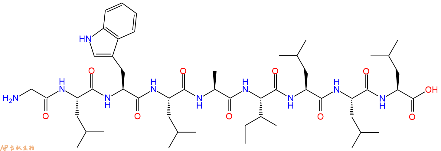 专肽生物产品H2N-Gly-Leu-Trp-Leu-Ala-Ile-Leu-Leu-Leu-OH