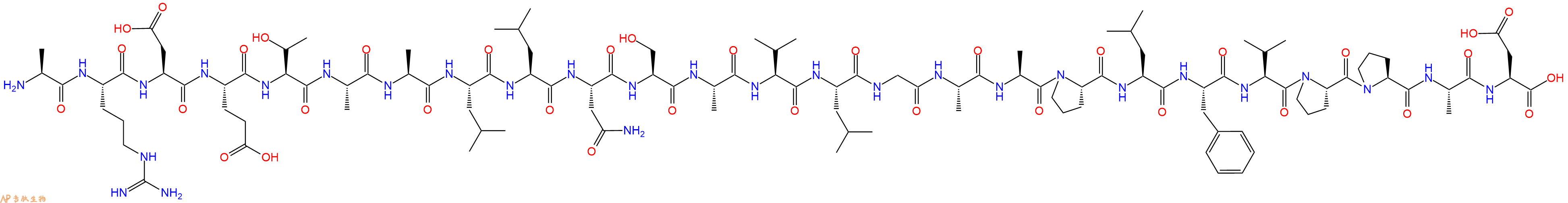 专肽生物产品H2N-Ala-Arg-Asp-Glu-Thr-Ala-Ala-Leu-Leu-Asn-Ser-Ala-Val-Leu-Gly-Ala-Ala-Pro-Leu-Phe-Val-Pro-Pro-Ala-Asp-OH