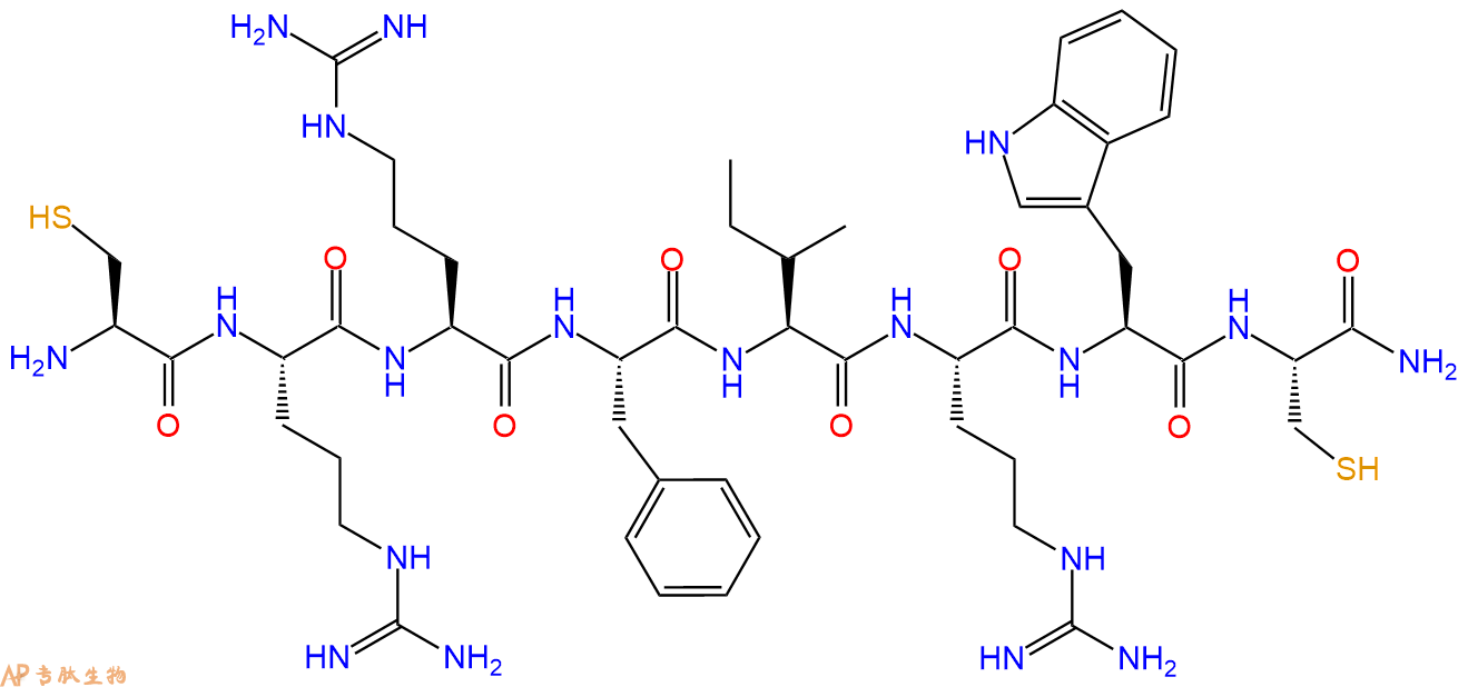 专肽生物产品H2N-Cys-Arg-Arg-Phe-Ile-Arg-Trp-Cys-CONH2
