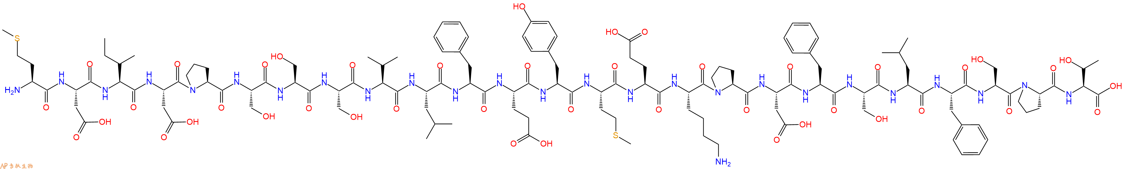 专肽生物产品H2N-Met-Asp-Ile-Asp-Pro-Ser-Ser-Ser-Val-Leu-Phe-Glu-Tyr-Met-Glu-Lys-Pro-Asp-Phe-Ser-Leu-Phe-Ser-Pro-Thr-OH
