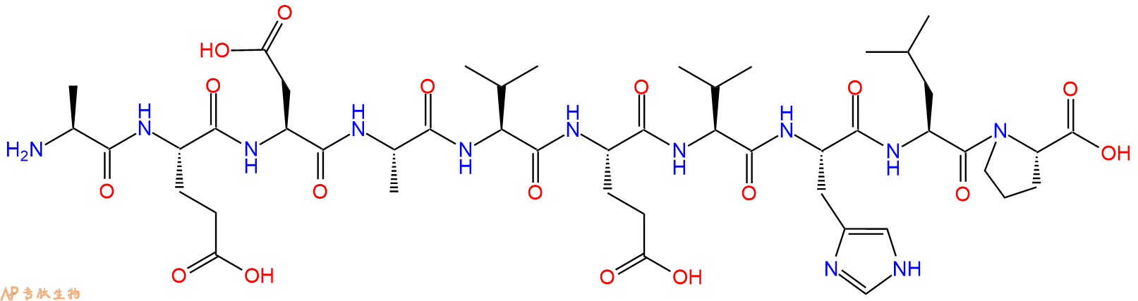 专肽生物产品H2N-Ala-Glu-Asp-Ala-Val-Glu-Val-His-Leu-Pro-OH
