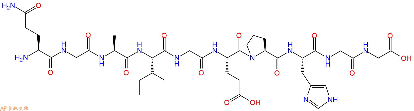 专肽生物产品H2N-Gln-Gly-Ala-Ile-Gly-Glu-Pro-His-Gly-Gly-OH