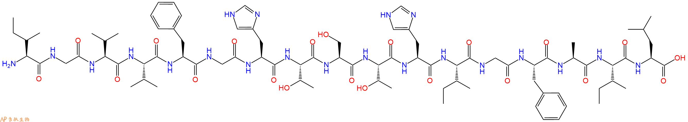 专肽生物产品H2N-Ile-Gly-Val-Val-Phe-Gly-His-Thr-Ser-Thr-His-Ile-Gly-Phe-Ala-Ile-Leu-OH