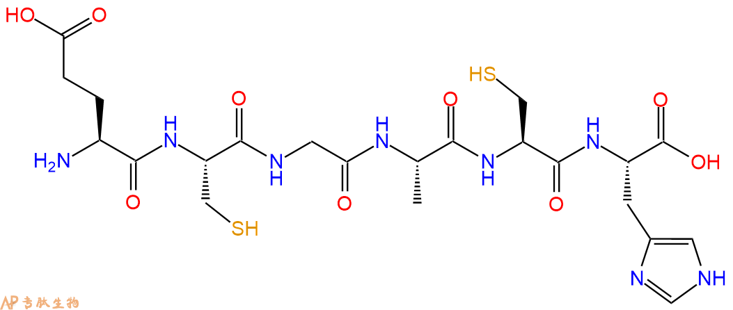 专肽生物产品H2N-Glu-Cys-Gly-Ala-Cys-His-OH