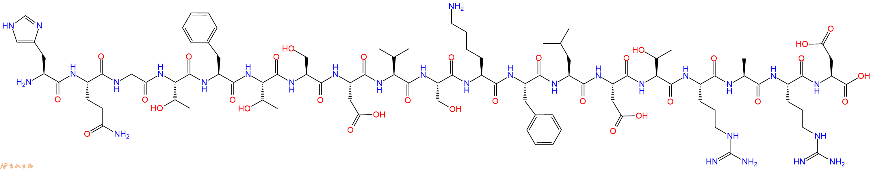 专肽生物产品H2N-His-Gln-Gly-Thr-Phe-Thr-Ser-Asp-Val-Ser-Lys-Phe-Leu-Asp-Thr-Arg-Ala-Arg-Asp-OH