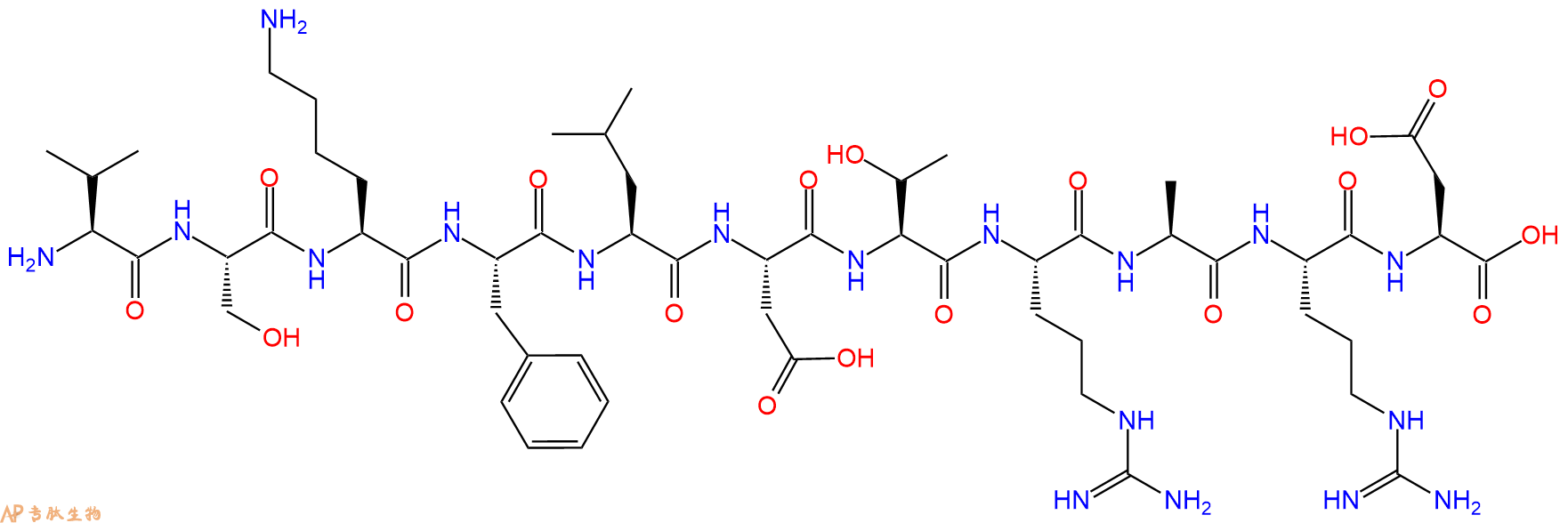 专肽生物产品H2N-Val-Ser-Lys-Phe-Leu-Asp-Thr-Arg-Ala-Arg-Asp-OH