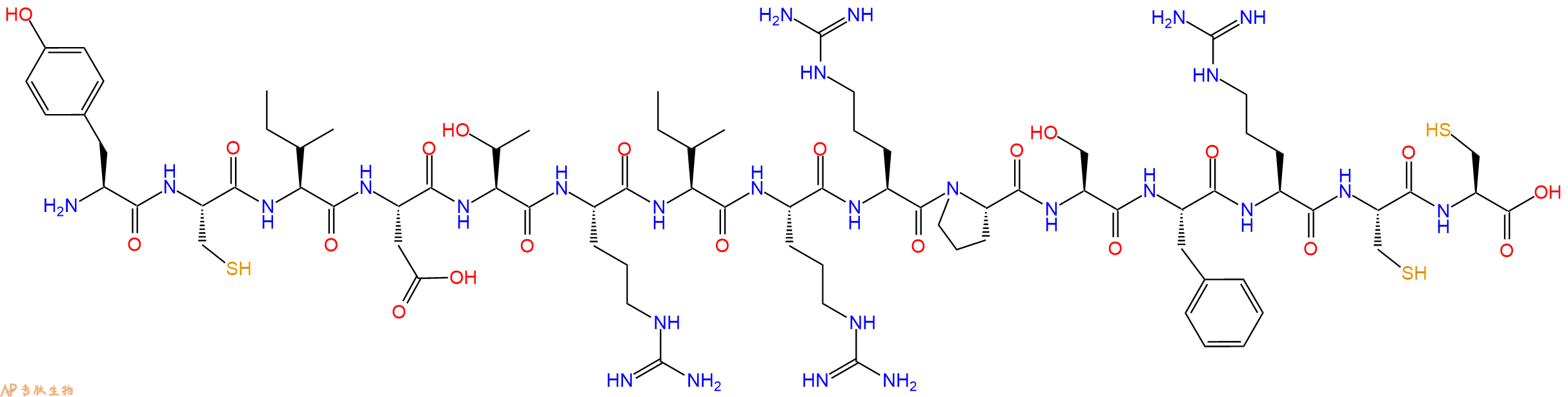 专肽生物产品H2N-Tyr-Cys-Ile-Asp-Thr-Arg-Ile-Arg-Arg-Pro-Ser-Phe-Arg-Cys-Cys-OH