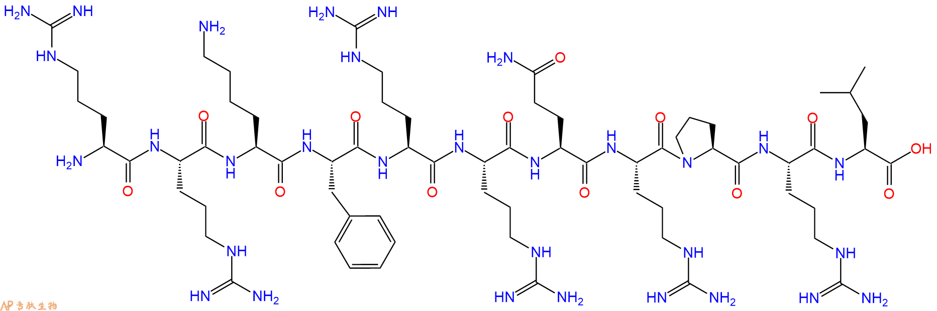 专肽生物产品H2N-Arg-Arg-Lys-Phe-Arg-Arg-Gln-Arg-Pro-Arg-Leu-OH