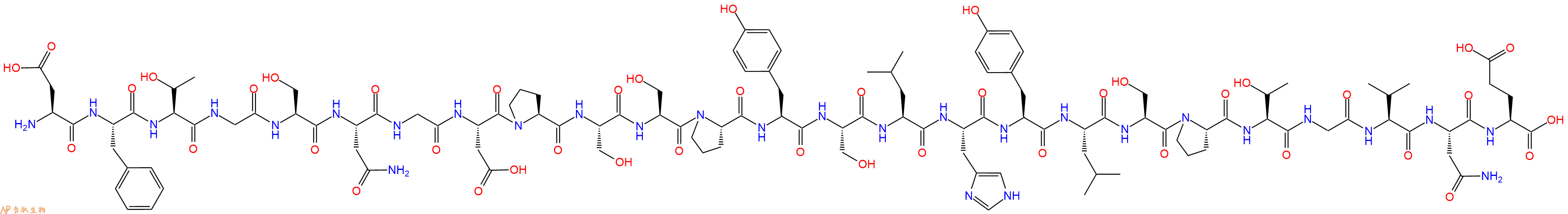 专肽生物产品H2N-Asp-Phe-Thr-Gly-Ser-Asn-Gly-Asp-Pro-Ser-Ser-Pro-Tyr-Ser-Leu-His-Tyr-Leu-Ser-Pro-Thr-Gly-Val-Asn-Glu-OH