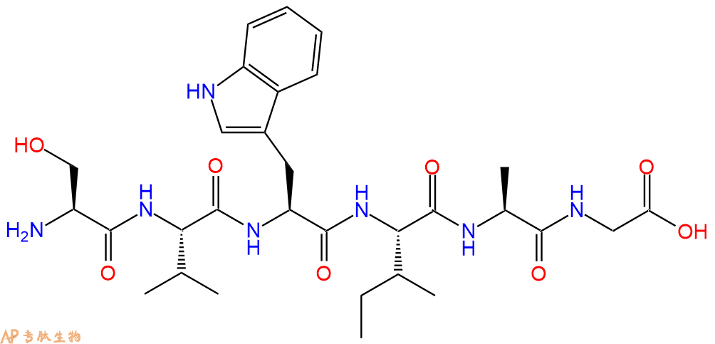 专肽生物产品H2N-Ser-Val-Trp-Ile-Ala-Gly-OH
