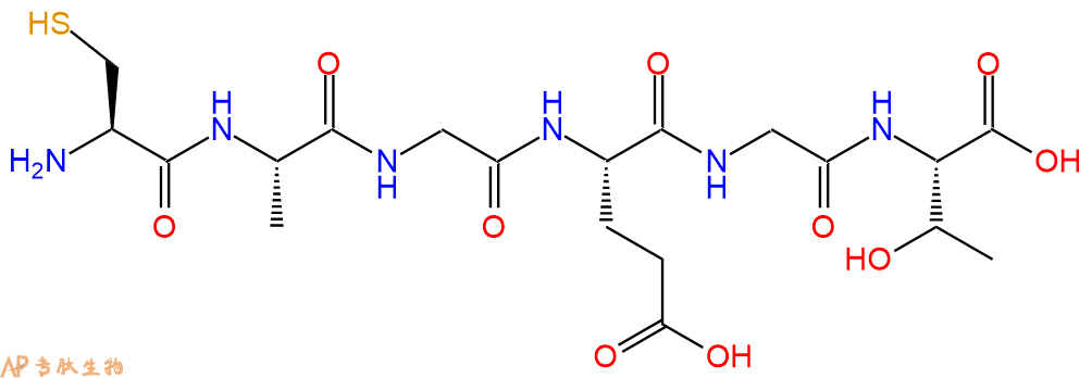专肽生物产品H2N-Cys-Ala-Gly-Glu-Gly-Thr-OH