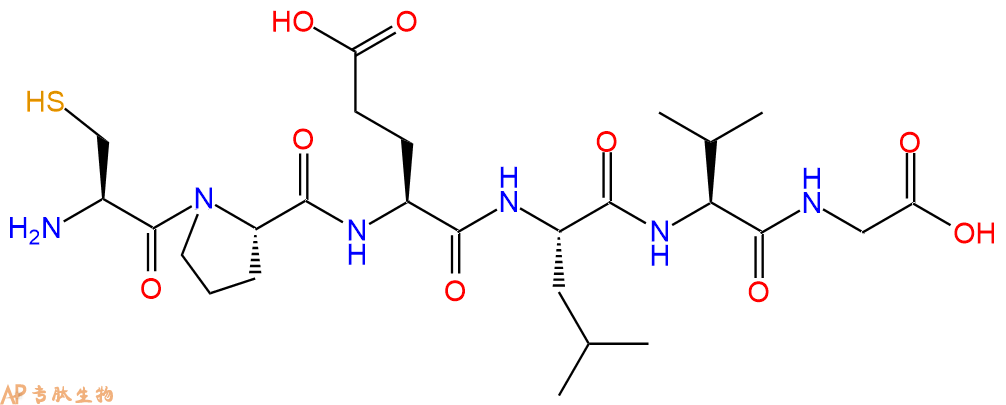 专肽生物产品H2N-Cys-Pro-Glu-Leu-Val-Gly-OH