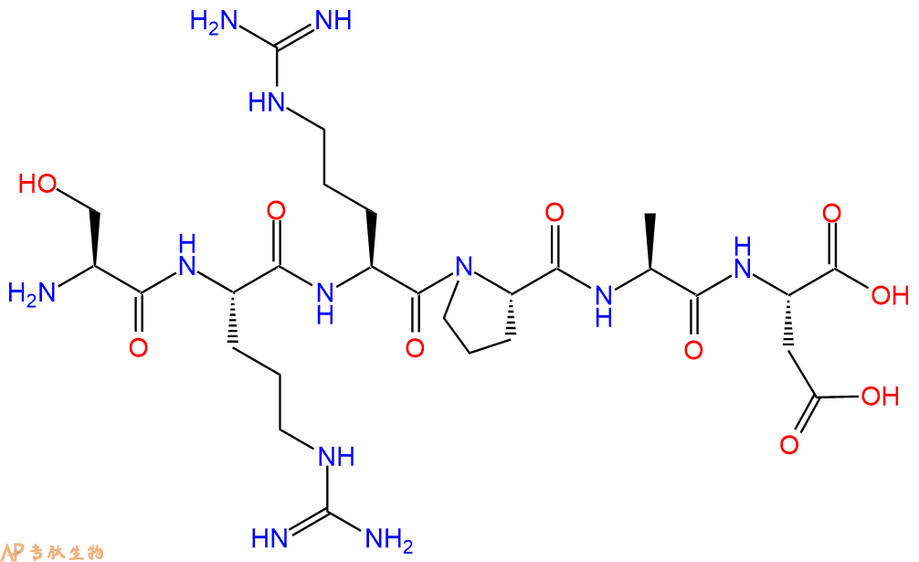 专肽生物产品H2N-Ser-Arg-Arg-Pro-Ala-Asp-OH