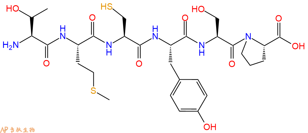 专肽生物产品H2N-Thr-Met-Cys-Tyr-Ser-Pro-OH