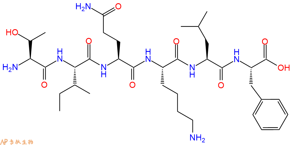 专肽生物产品H2N-Thr-Ile-Gln-Lys-Leu-Phe-OH