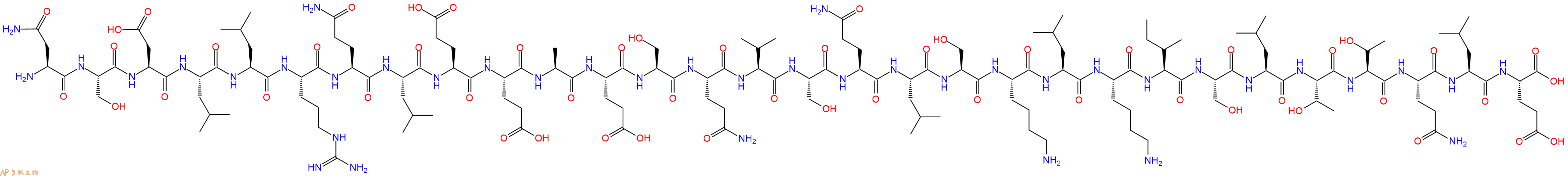 专肽生物产品H2N-Asn-Ser-Asp-Leu-Leu-Arg-Gln-Leu-Glu-Glu-Ala-Glu-Ser-Gln-Val-Ser-Gln-Leu-Ser-Lys-Leu-Lys-Ile-Ser-Leu-Thr-Thr-Gln-Leu-Glu-OH