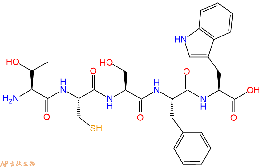 专肽生物产品H2N-Thr-Cys-Ser-Phe-Trp-OH