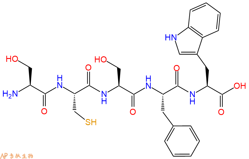 专肽生物产品H2N-Ser-Cys-Ser-Phe-Trp-OH