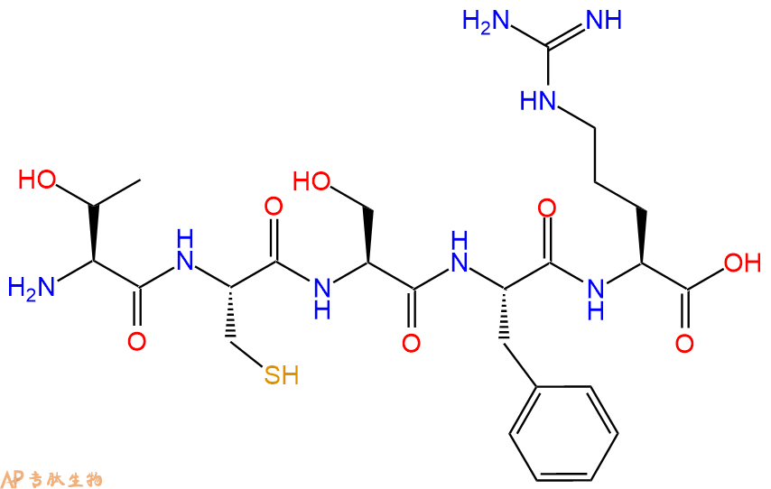 专肽生物产品H2N-Thr-Cys-Ser-Phe-Arg-OH