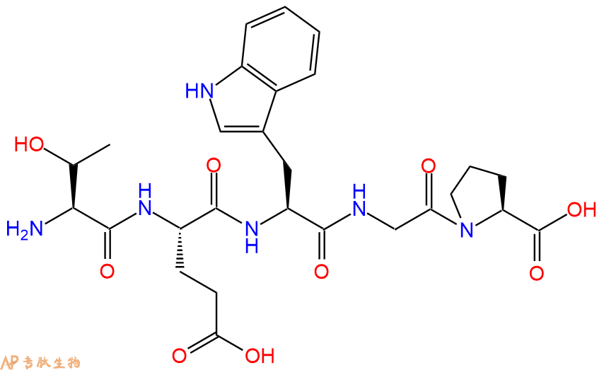 专肽生物产品H2N-Thr-Glu-Trp-Gly-Pro-OH