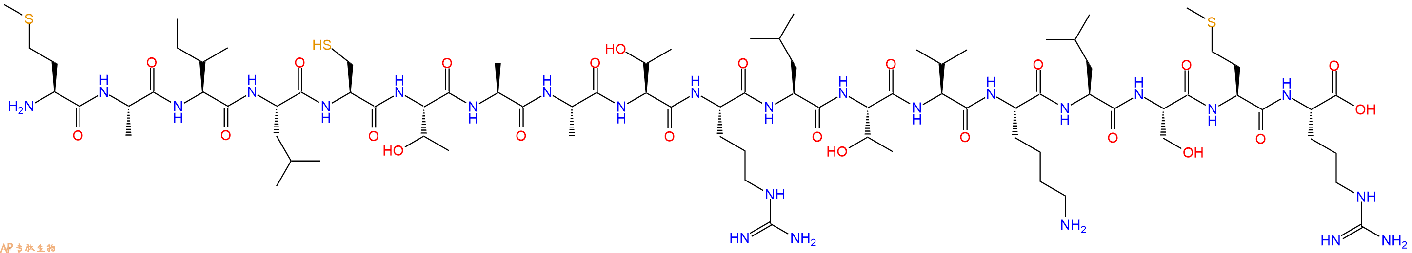 专肽生物产品H2N-Met-Ala-Ile-Leu-Cys-Thr-Ala-Ala-Thr-Arg-Leu-Thr-Val-Lys-Leu-Ser-Met-Arg-OH