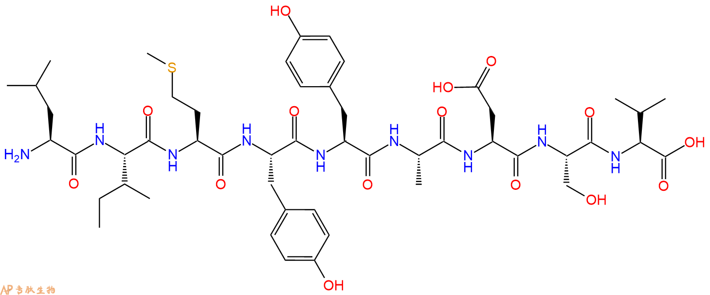 专肽生物产品H2N-Leu-Ile-Met-Tyr-Tyr-Ala-Asp-Ser-Val-OH