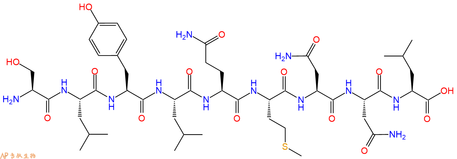 专肽生物产品H2N-Ser-Leu-Tyr-Leu-Gln-Met-Asn-Asn-Leu-OH
