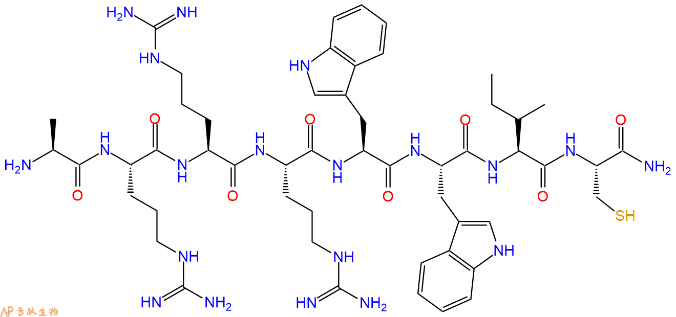 专肽生物产品H2N-Ala-Arg-Arg-Arg-Trp-Trp-Ile-Cys-CONH2