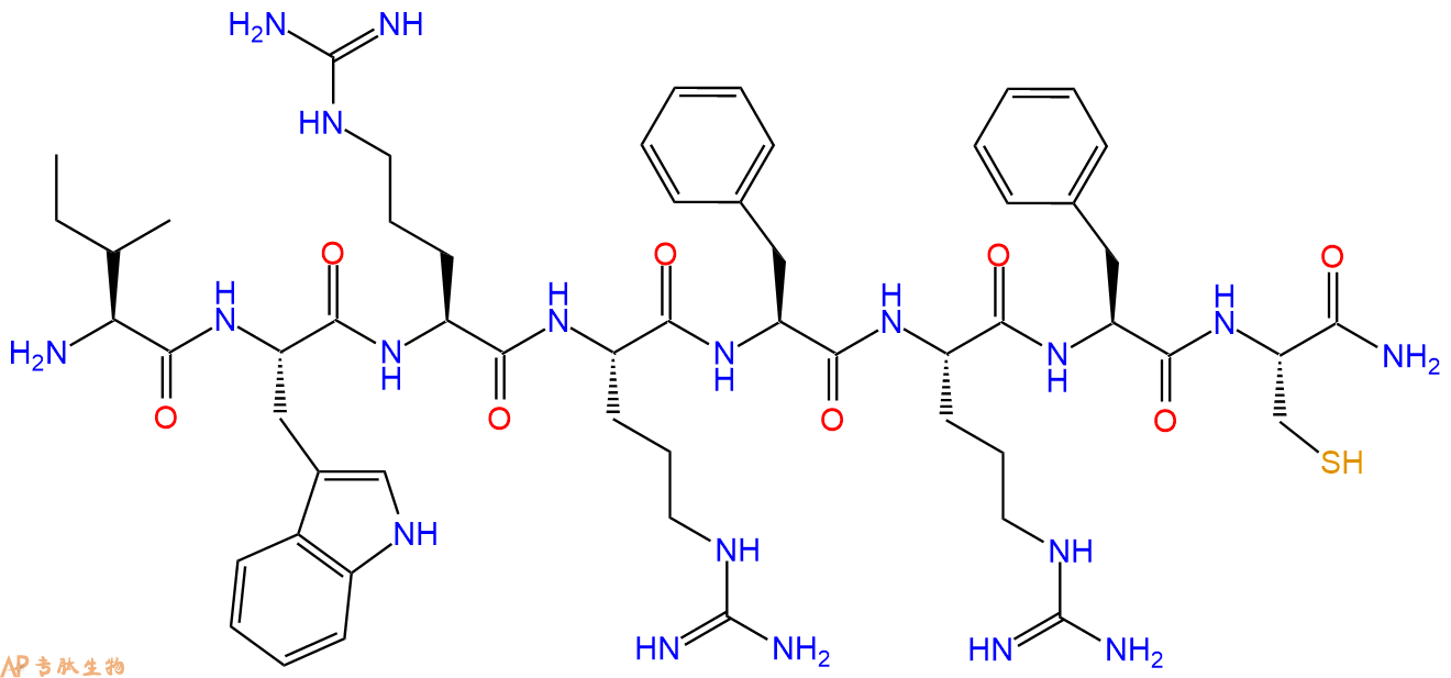 专肽生物产品H2N-Ile-Trp-Arg-Arg-Phe-Arg-Phe-Cys-CONH2