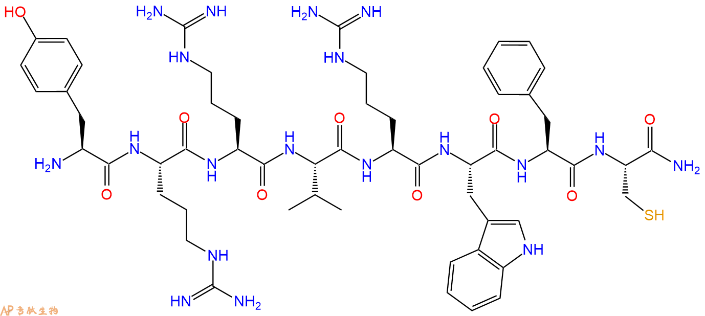 专肽生物产品H2N-Tyr-Arg-Arg-Val-Arg-Trp-Phe-Cys-CONH2