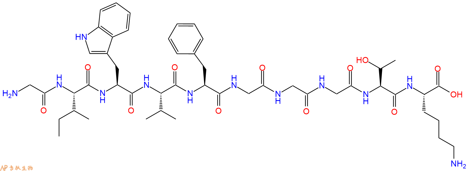 专肽生物产品H2N-Gly-Ile-Trp-Val-Phe-Gly-Gly-Gly-Thr-Lys-OH