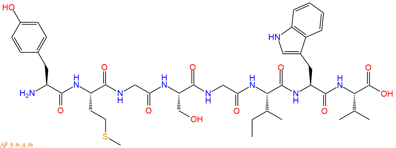 专肽生物产品H2N-Tyr-Met-Gly-Ser-Gly-Ile-Trp-Val-OH