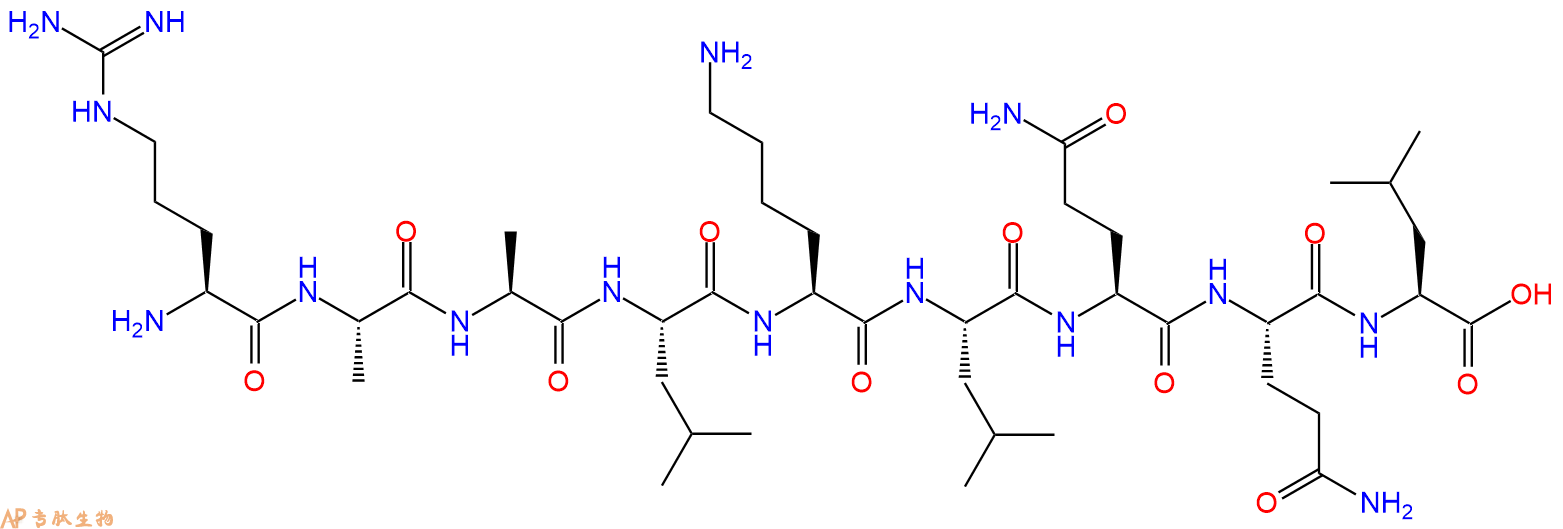 专肽生物产品H2N-Arg-Ala-Ala-Leu-Lys-Leu-Gln-Gln-Leu-OH