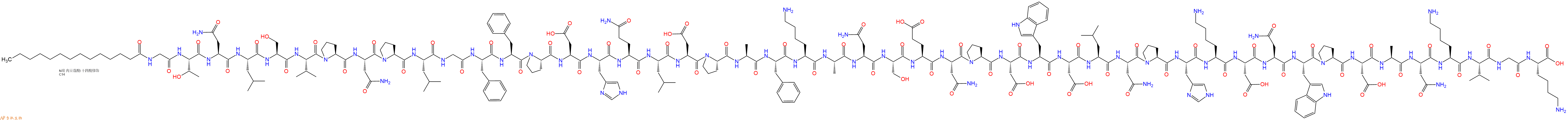 专肽生物产品Myristicacid-Gly-Thr-Asn-Leu-Ser-Val-Pro-Asn-Pro-Leu-Gly-Phe-Phe-Pro-Asp-His-Gln-Leu-Asp-Pro-Ala-Phe-Lys-Ala-Asn-Ser-Glu-Asn-Pro-Asp-Trp-Asp-Leu-Asn-Pro-His-Lys-Asp-Asn-Trp-Pro-Asp-Ala-Asn-Lys-Val-Gly-Lys-OH