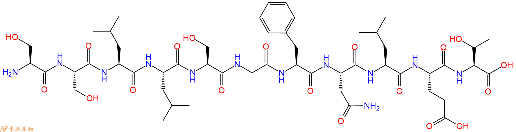 专肽生物产品H2N-Ser-Ser-Leu-Leu-Ser-Gly-Phe-Asn-Leu-Glu-Thr-OH
