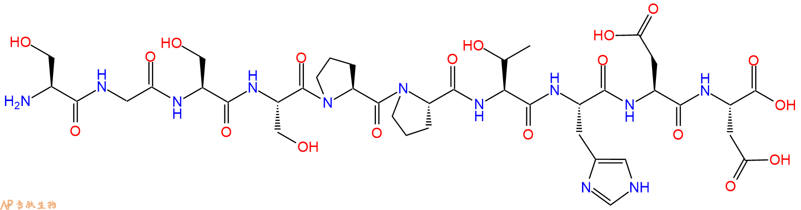 专肽生物产品H2N-Ser-Gly-Ser-Ser-Pro-Pro-Thr-His-Asp-Asp-OH
