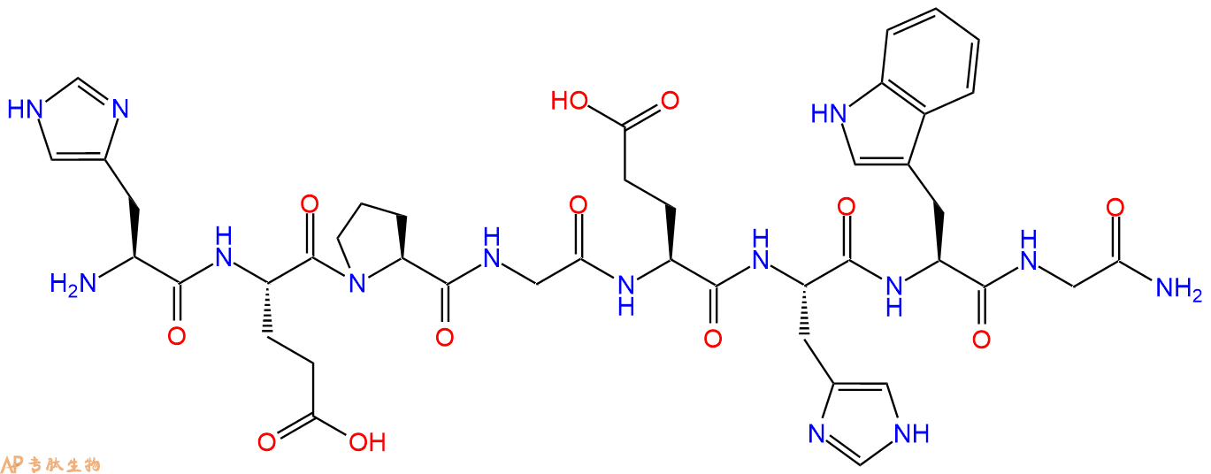 专肽生物产品H2N-His-Glu-Pro-Gly-Glu-His-Trp-Gly-CONH2