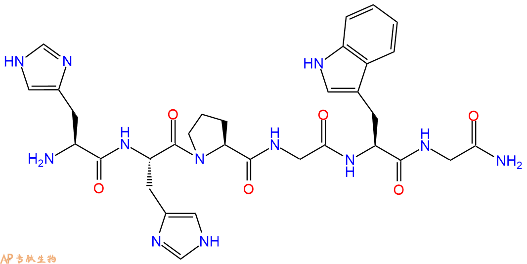 专肽生物产品H2N-His-His-Pro-Gly-Trp-Gly-CONH2