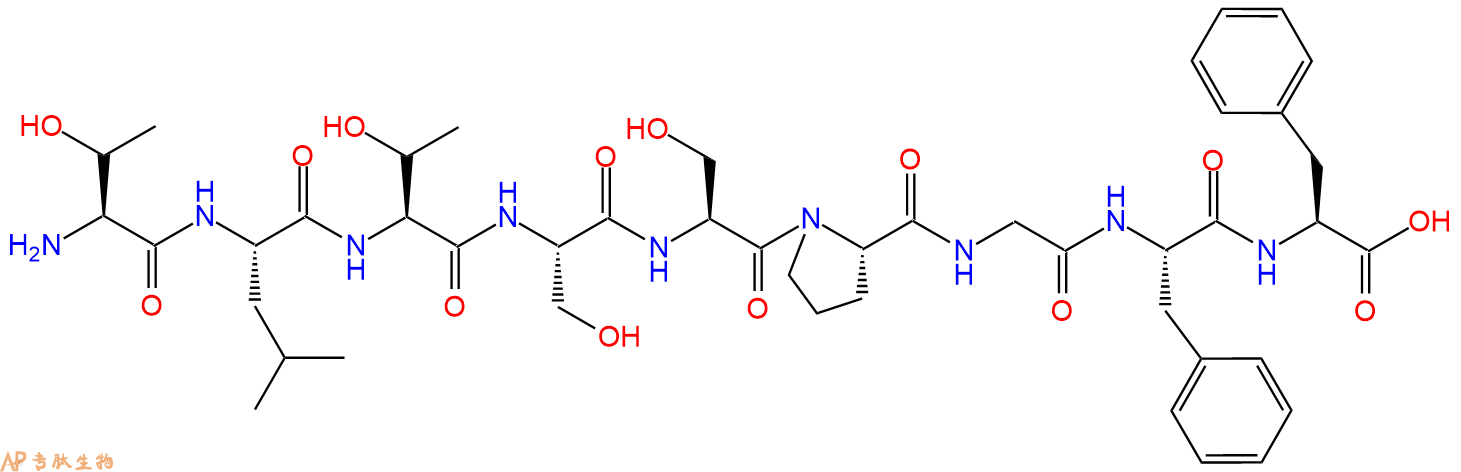 专肽生物产品H2N-Thr-Leu-Thr-Ser-Ser-Pro-Gly-Phe-Phe-OH