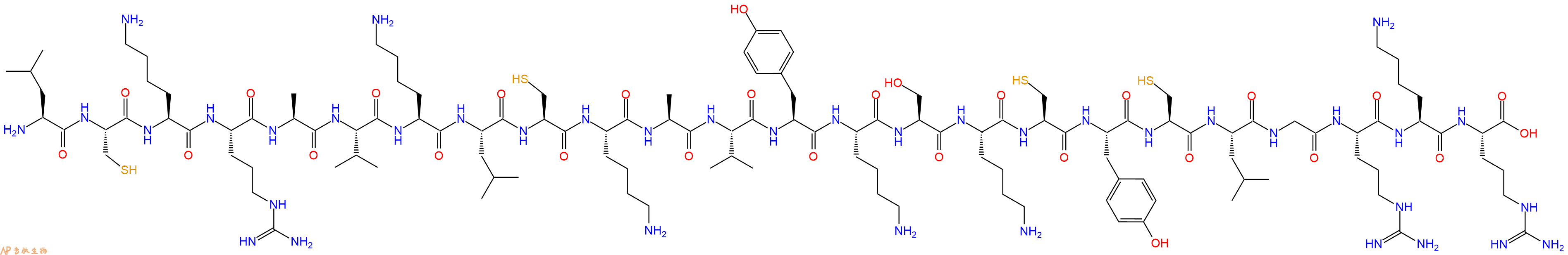 专肽生物产品H2N-Leu-Cys-Lys-Arg-Ala-Val-Lys-Leu-Cys-Lys-Ala-Val-Tyr-Lys-Ser-Lys-Cys-Tyr-Cys-Leu-Gly-Arg-Lys-Arg-OH