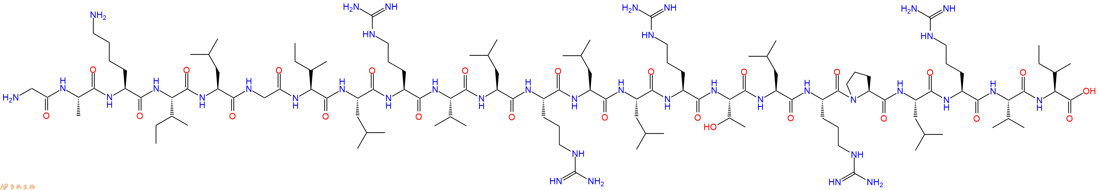 专肽生物产品H2N-Gly-Ala-Lys-Ile-Leu-Gly-Ile-Leu-Arg-Val-Leu-Arg-Leu-Leu-Arg-Thr-Leu-Arg-Pro-Leu-Arg-Val-Ile-OH