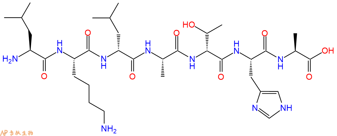 专肽生物产品H2N-Leu-Lys-DLeu-Ala-DThr-His-Ala-OH