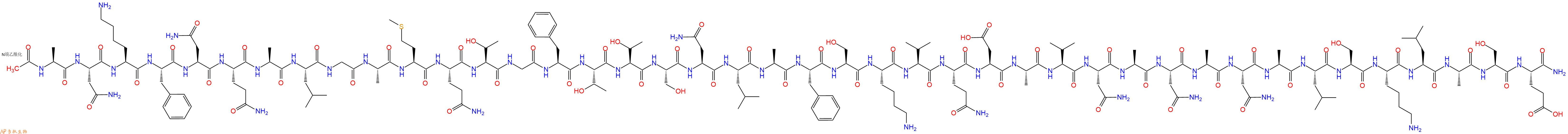 专肽生物产品Ac-Ala-Asn-Lys-Phe-Asn-Gln-Ala-Leu-Gly-Ala-Met-Gln-Thr-Gly-Phe-Thr-Thr-Ser-Asn-Leu-Ala-Phe-Ser-Lys-Val-Gln-Asp-Ala-Val-Asn-Ala-Asn-Ala-Asn-Ala-Leu-Ser-Lys-Leu-Ala-Ser-Glu-CONH2