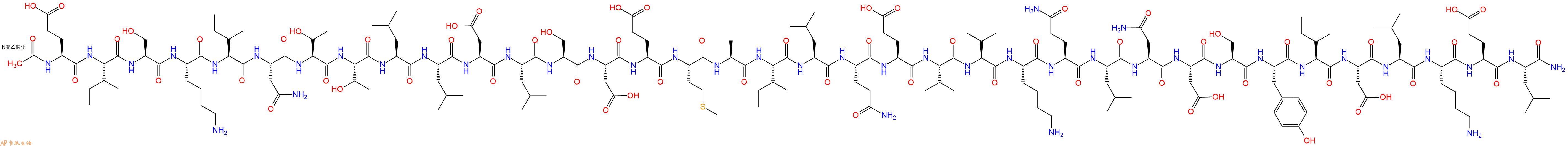 专肽生物产品Ac-Glu-Ile-Ser-Lys-Ile-Asn-Thr-Thr-Leu-Leu-Asp-Leu-Ser-Asp-Glu-Met-Ala-Ile-Leu-Gln-Glu-Val-Val-Lys-Gln-Leu-Asn-Asp-Ser-Tyr-Ile-Asp-Leu-Lys-Glu-Leu-CONH2