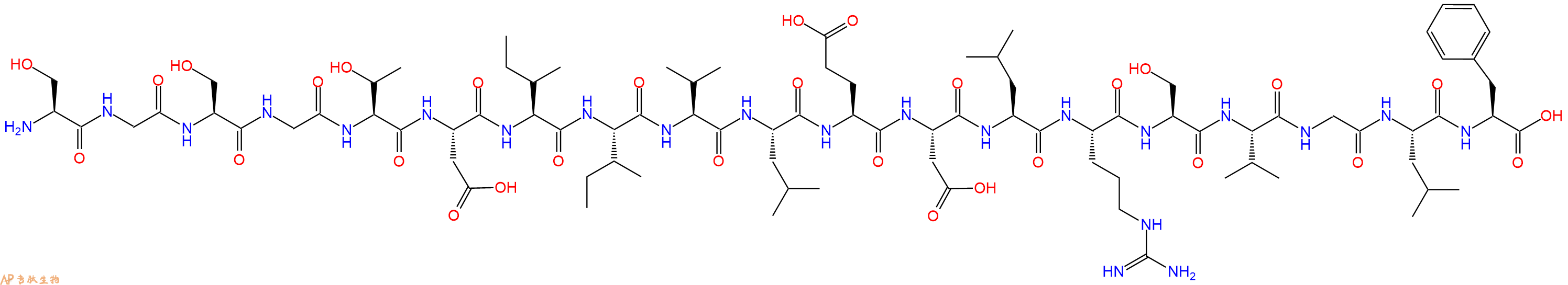 专肽生物产品H2N-Ser-Gly-Ser-Gly-Thr-Asp-Ile-Ile-Val-Leu-Glu-Asp-Leu-Arg-Ser-Val-Gly-Leu-Phe-OH