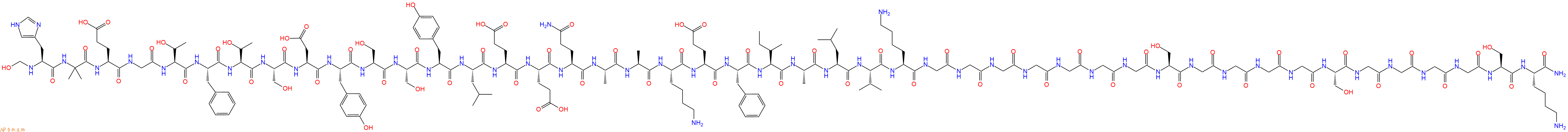 专肽生物产品HO-His-Aib-Glu-Gly-Thr-Phe-Thr-Ser-Asp-Tyr-Ser-Ser-Tyr-Leu-Glu-Glu-Gln-Ala-Ala-Lys-Glu-Phe-Ile-Ala-Leu-Val-Lys-Gly-Gly-Gly-Gly-Gly-Gly-Gly-Ser-Gly-Gly-Gly-Gly-Ser-Gly-Gly-Gly-Gly-Ser-Lys-CONH2